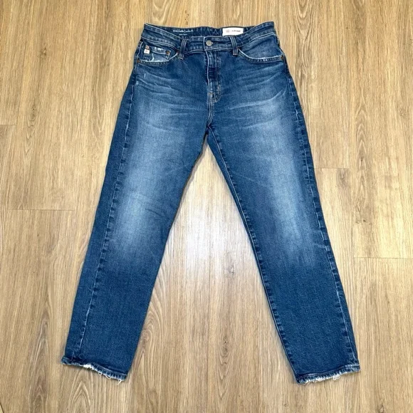 AG-ED Ex-Boyfriend Slouchy Jeans Size 27 Italian Denim Raw Hem - Picture 3 of 16